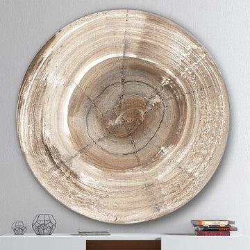 Circle natural elements I - Abstract Oversized Circle Metal Wall Art